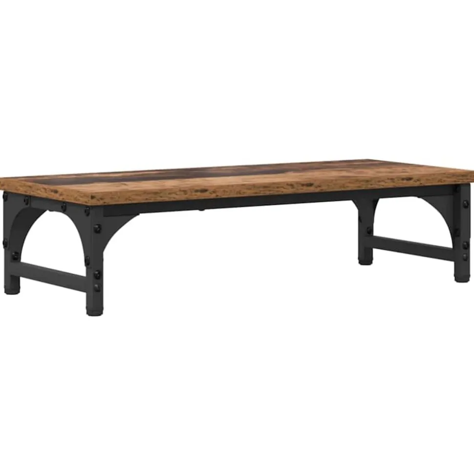 vidaXL Monitor Stand Oud Hout 55 x 23 x 14 cm Bewerkt hout