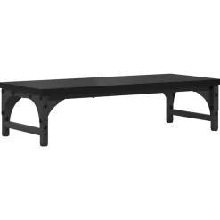 vidaXL Monitor Stand Zwart Eiken 55 x 23 x 14 cm Bewerkt hout