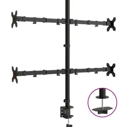 vidaXL Monitorbeugel VESA 75/100 mm zwart staal