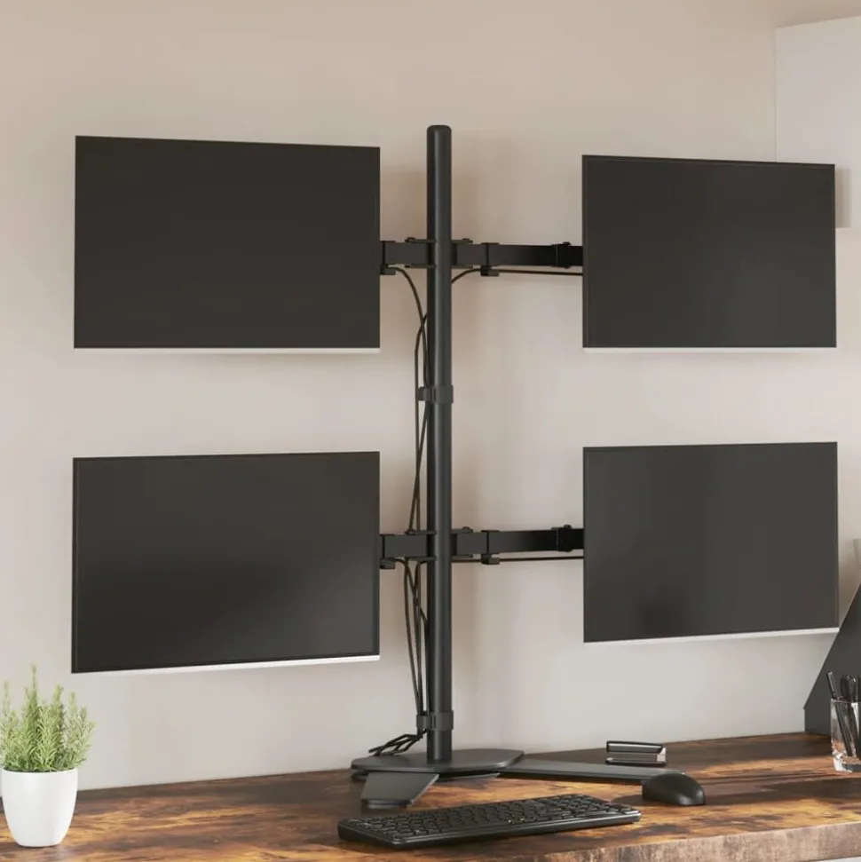 vidaXL Monitorbeugel VESA 75/100 mm zwart staal