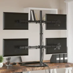 vidaXL Monitorbeugel VESA 75/100 mm zwart staal
