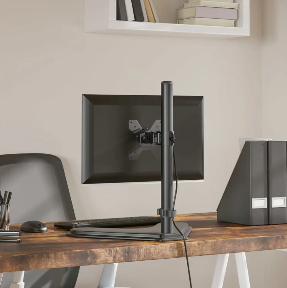 vidaXL Monitorbeugel VESA 75/100 mm zwart staal