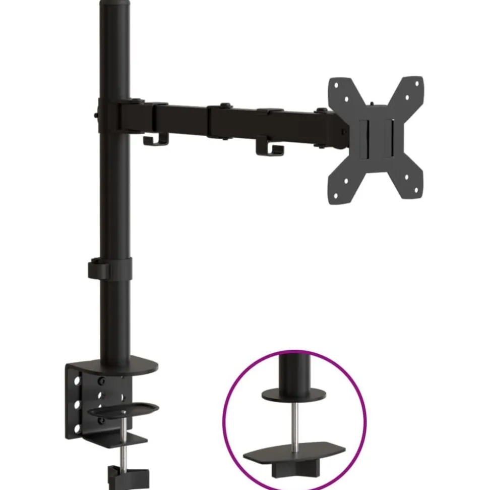 vidaXL Monitorbeugel VESA 75/100 mm zwart staal