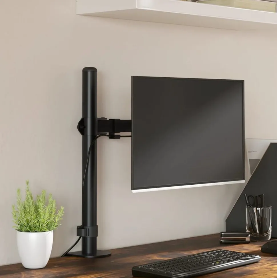vidaXL Monitorbeugel VESA 75/100 mm zwart staal