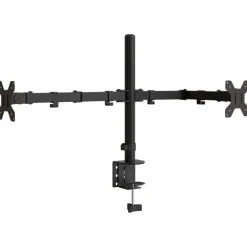 vidaXL Monitorstandaard dubbel VESA 75/100 mm staal zwart
