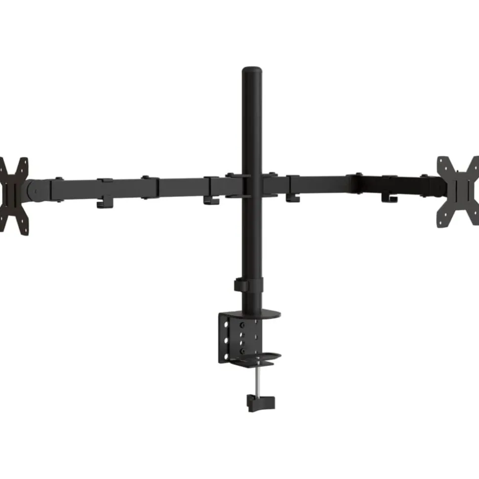 vidaXL Monitorstandaard dubbel VESA 75/100 mm staal zwart
