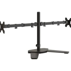 vidaXL Monitorstandaard dubbel VESA 75/100 mm staal zwart
