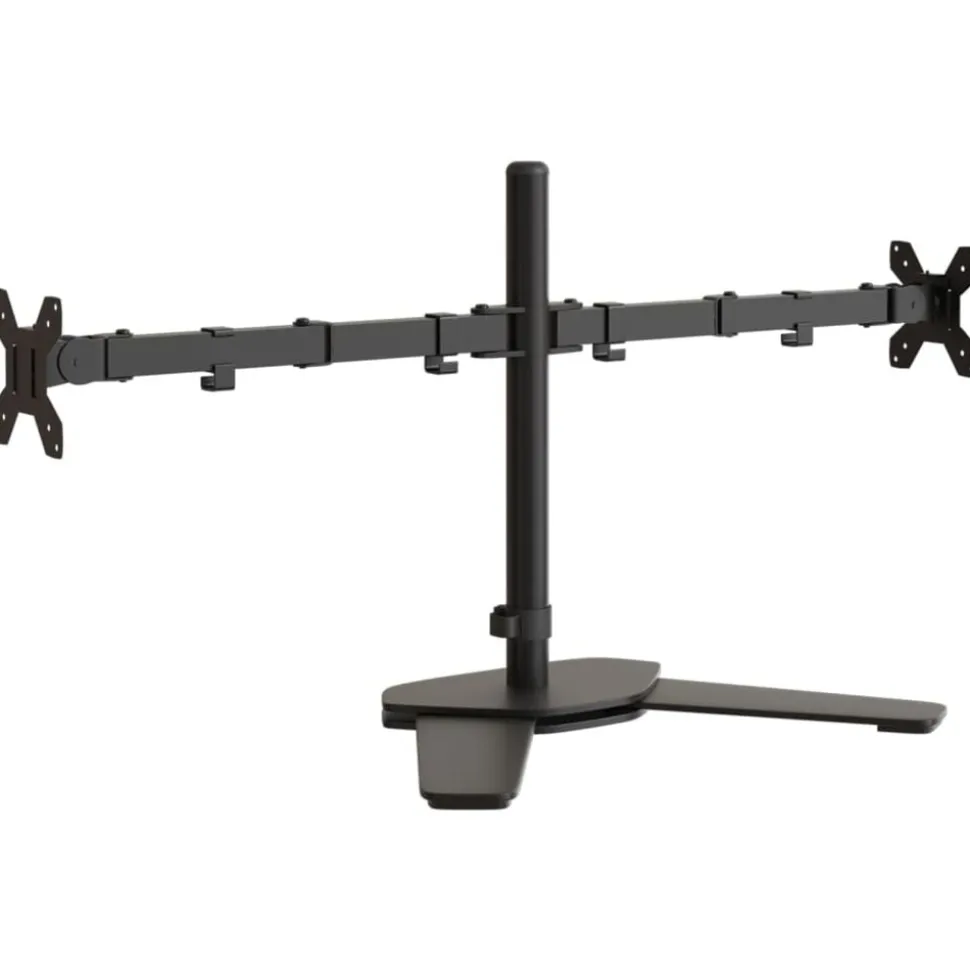 vidaXL Monitorstandaard dubbel VESA 75/100 mm staal zwart