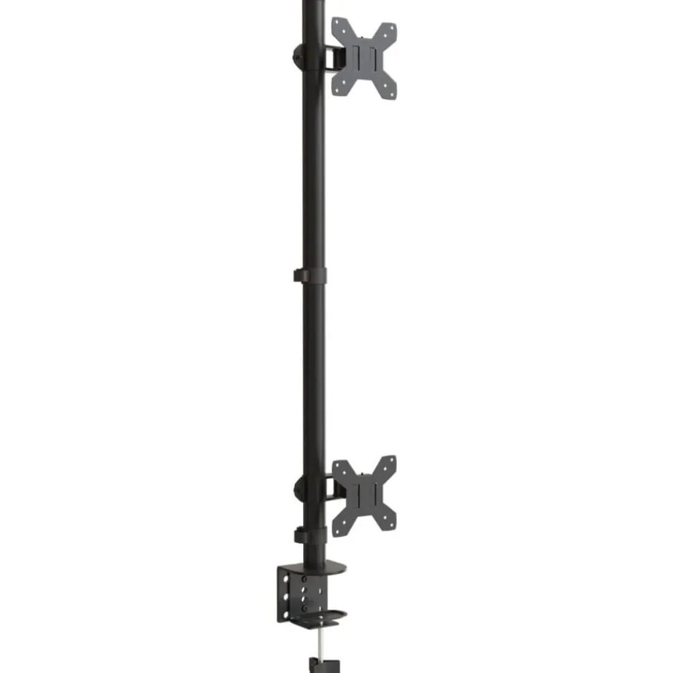 vidaXL Monitorstandaard dubbel VESA 75/100 mm staal zwart