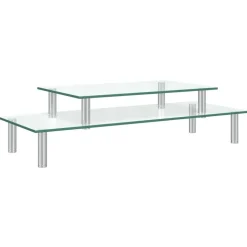vidaXL Monitorstandaard 2-laags transparant glas