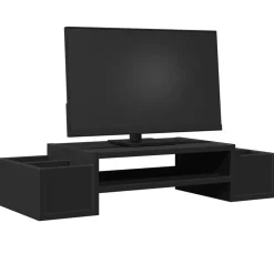 vidaXL Monitorstandaard met opbergruimte 70x27x15 cm hout zwart