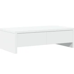 vidaXL Monitorstandaard met lades 50x27x15 cm bewerkt hout wit