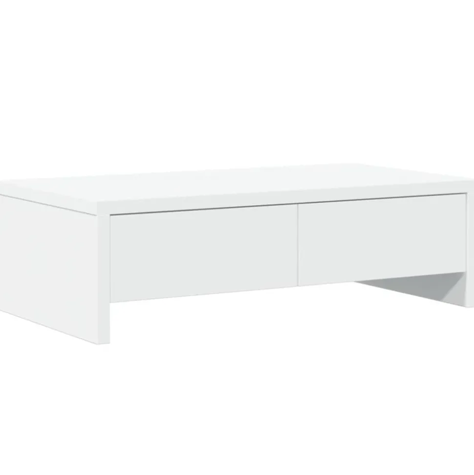 vidaXL Monitorstandaard met lades 50x27x15 cm bewerkt hout wit