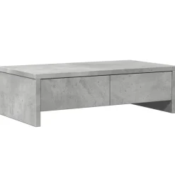 vidaXL Monitorstandaard met lades 50x27x15 cm bewerkt hout betongrijs