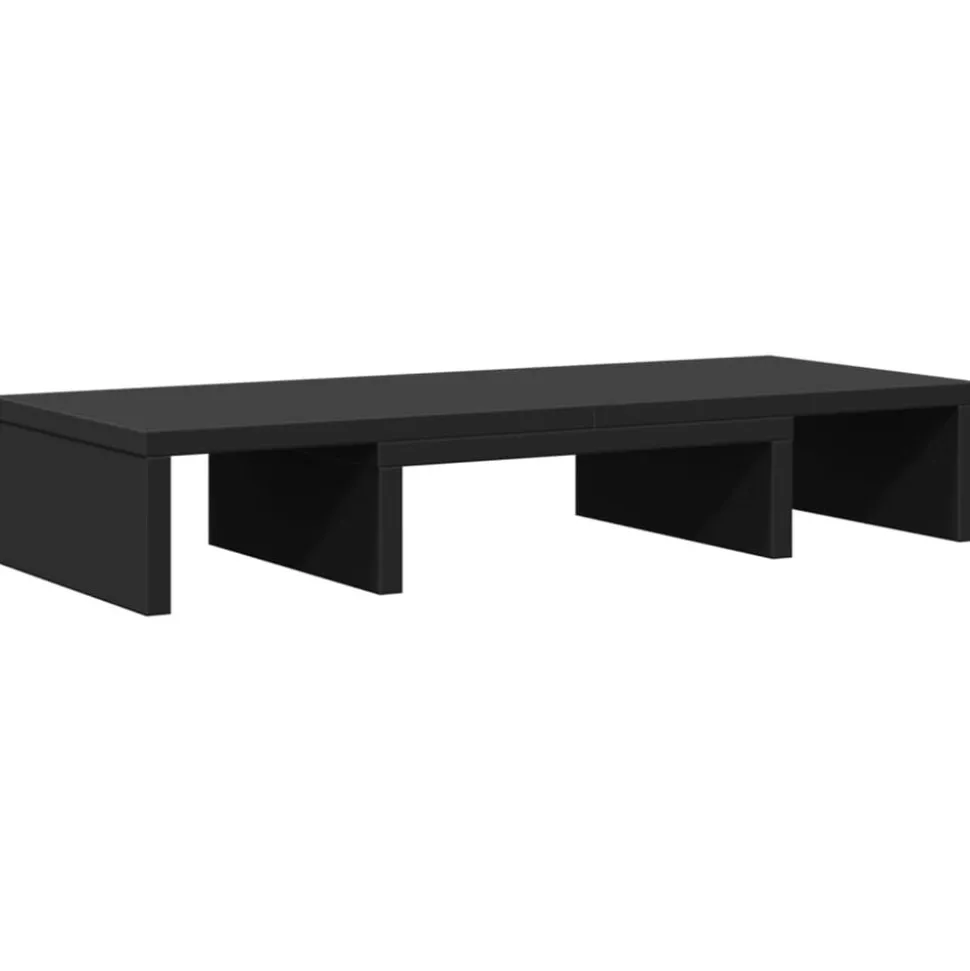 vidaXL Monitorstandaard verstelbaar 60x24x10,5 cm bewerkt hout zwart