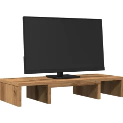vidaXL Monitorstandaard verstelbaar 60x24x10,5cm hout artisanaal eiken