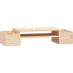 vidaXL Monitorstandaard 70x27,5x15 cm massief grenenhout