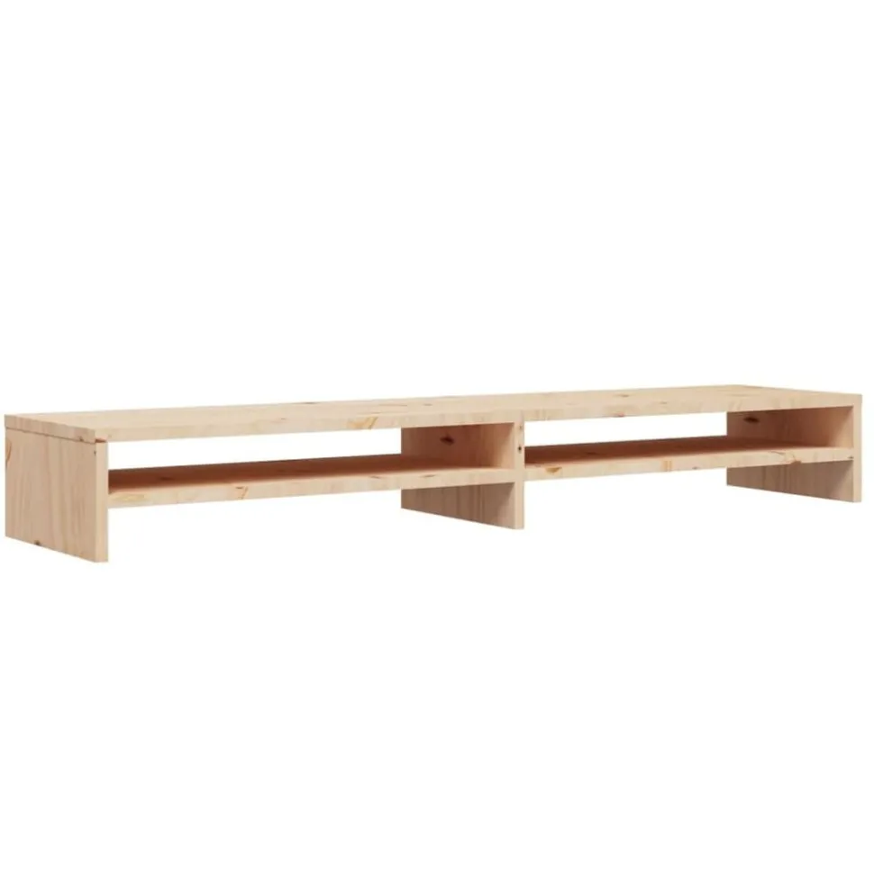 vidaXL Monitorstandaard 100x24x13 cm massief grenenhout