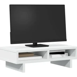vidaXL Monitorstandaard 50x27x15 cm bewerkt hout wit