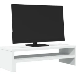 vidaXL Monitorstandaard 54x22x15 cm bewerkt hout wit