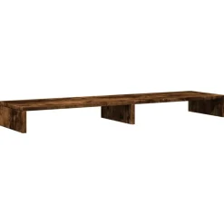 vidaXL Monitorstandaard 100x27x10 cm bewerkt hout gerookt eikenkleurig