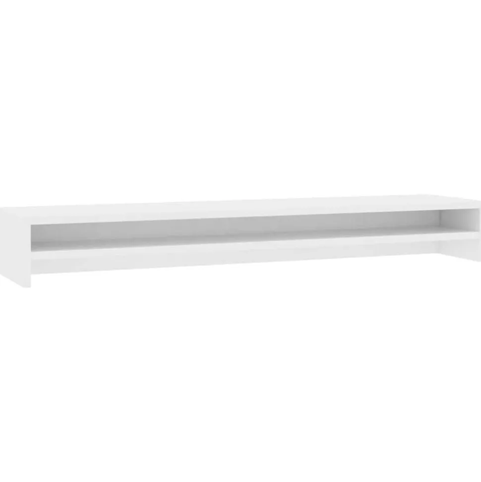 vidaXL Monitorstandaard 100x24x13 cm bewerkt hout wit