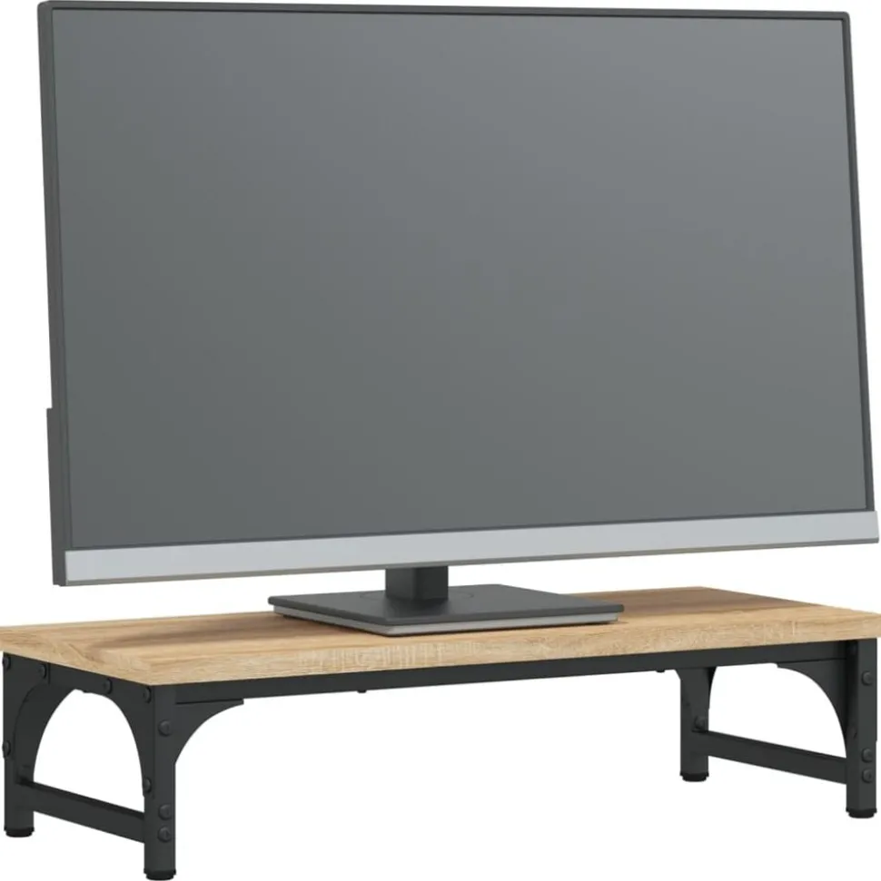 vidaXL Monitorstandaard 55x23x14 cm bewerkt hout sonoma eikenkleurig