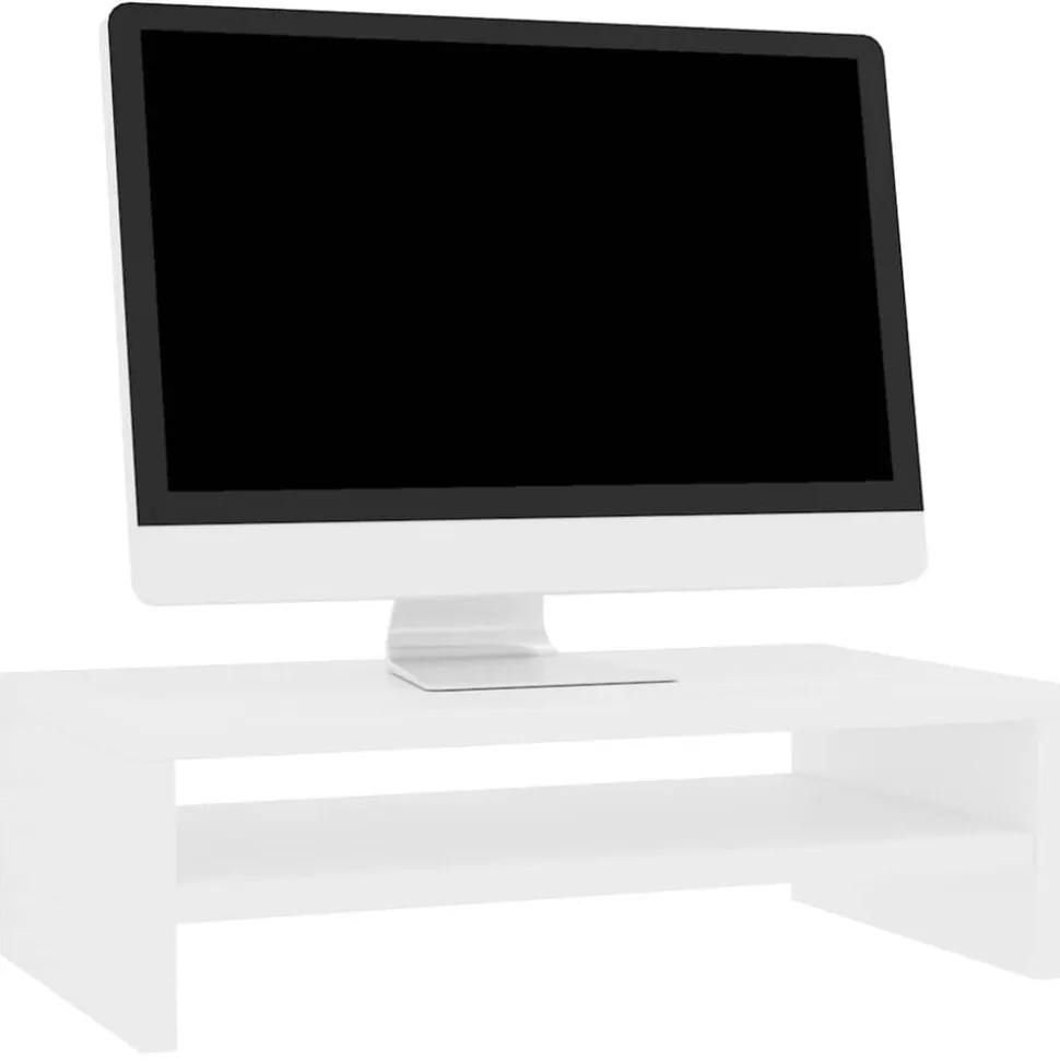 vidaXL Monitorstandaard 42x24x13 cm bewerkt hout wit