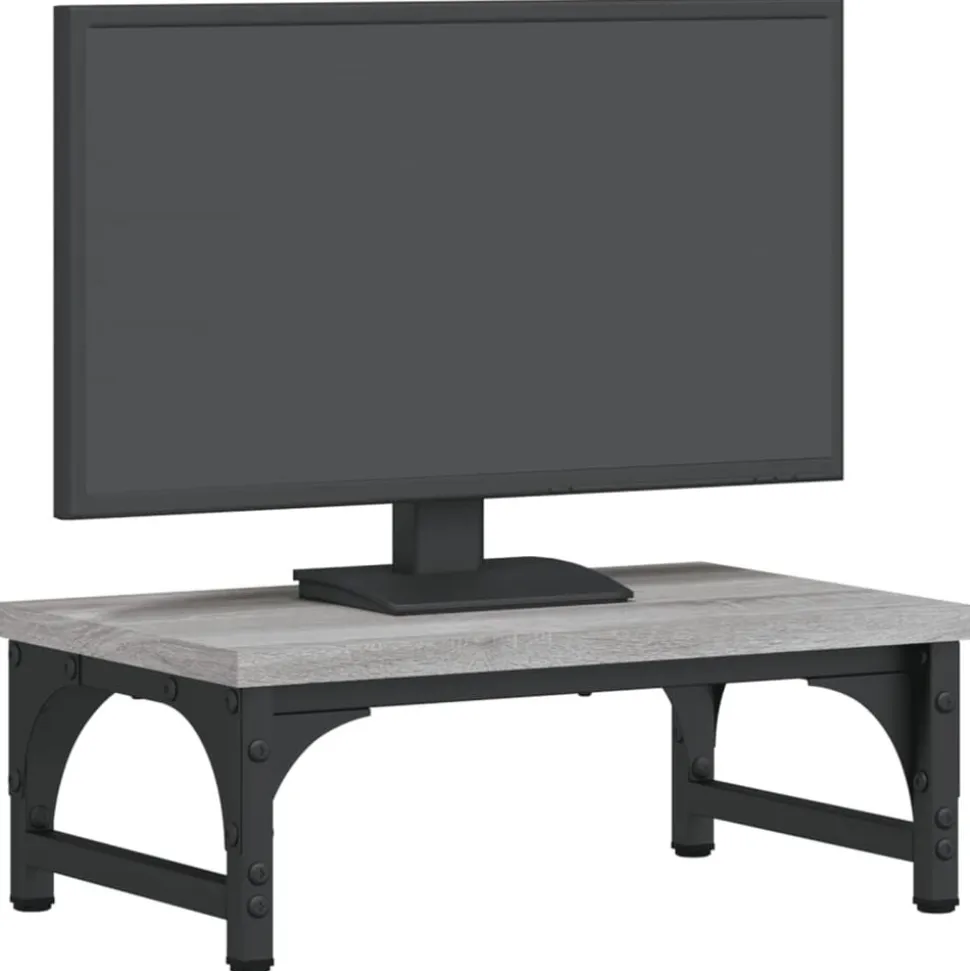 vidaXL Monitorstandaard 37x23x14 cm bewerkt hout grijs sonoma eiken