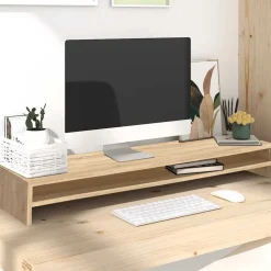 vidaXL Monitorstandaard 100x24x13 cm bewerkt hout sonoma eikenkleurig