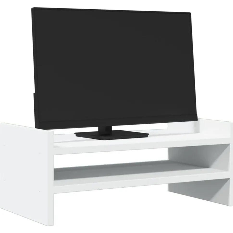 vidaXL Monitorstandaard 50x27x20 cm bewerkt hout wit