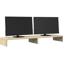 vidaXL Monitorstandaard 100x27x10 cm bewerkt hout sonoma eikenkleurig