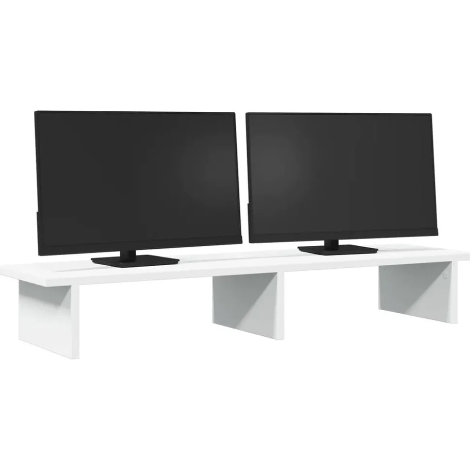 vidaXL Monitorstandaard 100x27x15 cm bewerkt hout wit