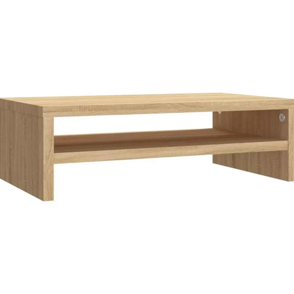 vidaXL Monitorstandaard 42x24x13 cm bewerkt hout sonoma eikenkleurig