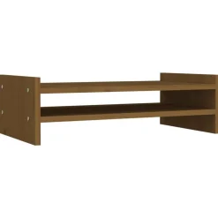 vidaXL Monitorstandaard 50x27x15 cm massief grenenhout honingbruin