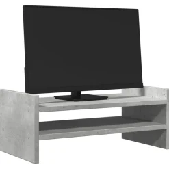 vidaXL Monitorstandaard 50x27x20 cm bewerkt hout betongrijs