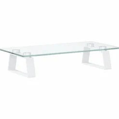 vidaXL Monitorstandaard 40x20x8 cm gehard glas en metaal wit
