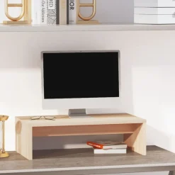 vidaXL Monitorstandaard 50x27x15 cm massief grenenhout