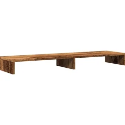 vidaXL Monitorstandaard 100x27x10 cm bewerkt hout oud houtkleurig