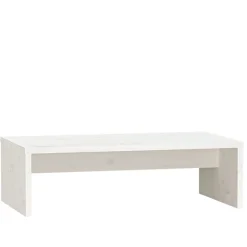 vidaXL Monitorstandaard 50x27x15 cm massief grenenhout wit