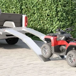 vidaXL Motorcycle Ramp 680 kg 2 pcs Zilver 205 x 28 x 5 cm Aluminium