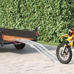 vidaXL Motorfietshelling Zilver 180 x 28 x 5 cm Aluminium