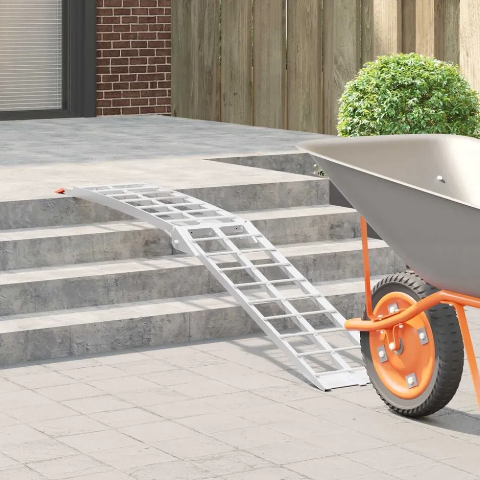 vidaXL Motorfietshelling Zilver 180 x 28 x 5 cm Aluminium