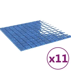 vidaXL Mozaïek Tegel 11 pcs Blauw 50 x 50 cm Glas