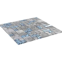 vidaXL Mozaïek Tegel 11 pcs Grijs en Blauw 50 x 50 cm Glas