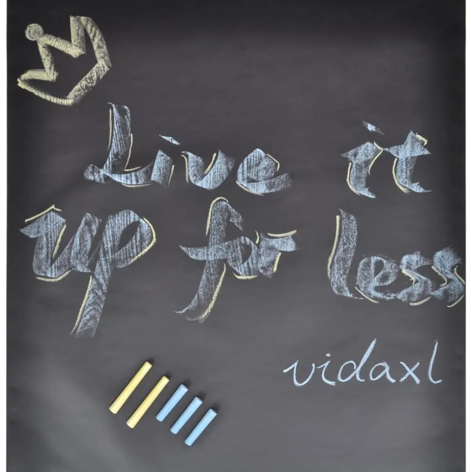 vidaXL Muursticker krijtbord 2 rollen met krijtjes 0,45x2 m
