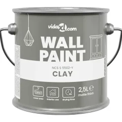 vidaXL Muurverf Grijs 2,5 L Wandprint