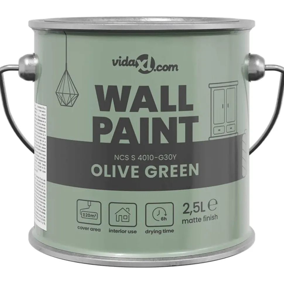 vidaXL Muurverf Groen 2,5 L Wandprint