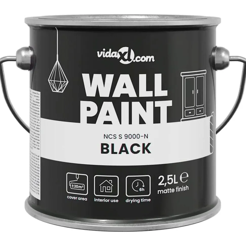 vidaXL Muurverf Zwart 2,5 L Wandprint