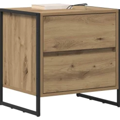 vidaXL Nachtkastje Ambachtelijk eiken 50 x 39,5 x 50 cm Bewerkt hout